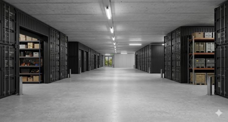 Home Moderne garagebox Zutphen met deuren gesloten voor veilige opslag van voertuigen en spullen