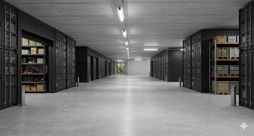 Home Moderne garagebox Zutphen met deuren gesloten voor veilige opslag van voertuigen en spullen
